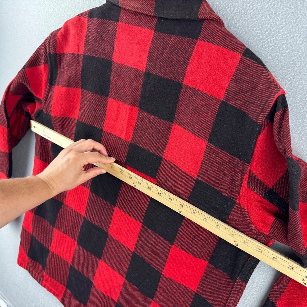 Vintage 50s Woolrich Jacket Mens Large Wool Mackinaw Red Plaid Hunting Talon Zip - Picture 13 of 16